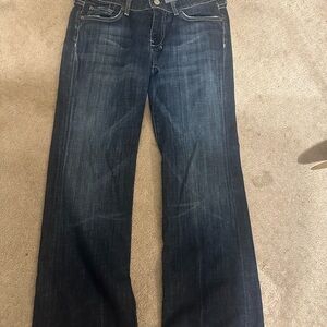 7 For All Mankind Dark Blue Flare Jeans